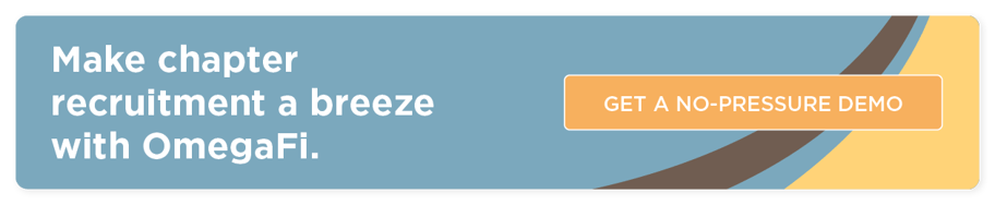 Make chapter recruitment a breeze with OmegaFi. Get a no-pressure demo.