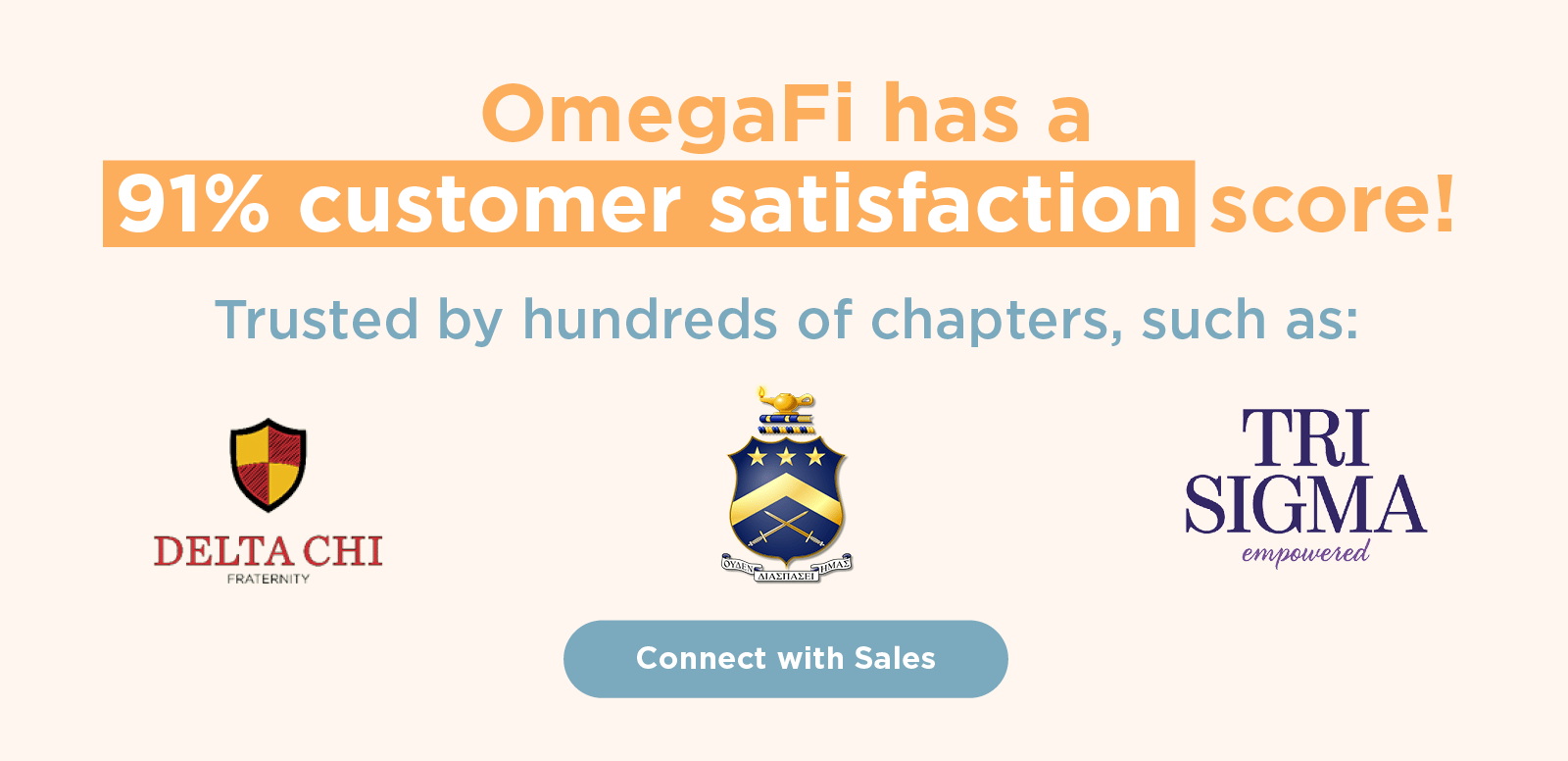 OmegaFi has a 91% customer satisfaction score and is trusted by hundreds of chapters. Click here to get a no-pressure demo!