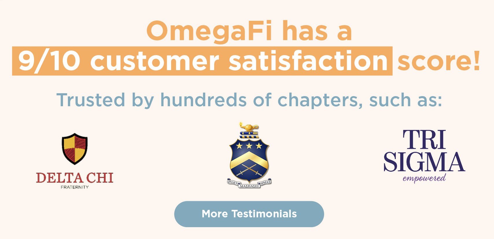 OmegaFi has a 9/10 customer satisfaction score. Click here to read more testimonials from raving fans.